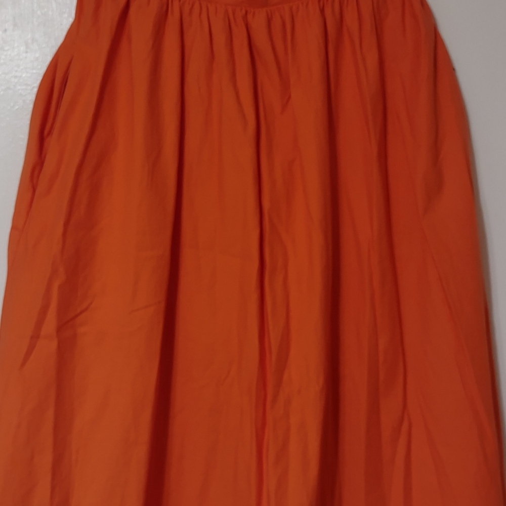 Reformation Strapless Ruched Orange Midi Dress - Picture 3 of 15